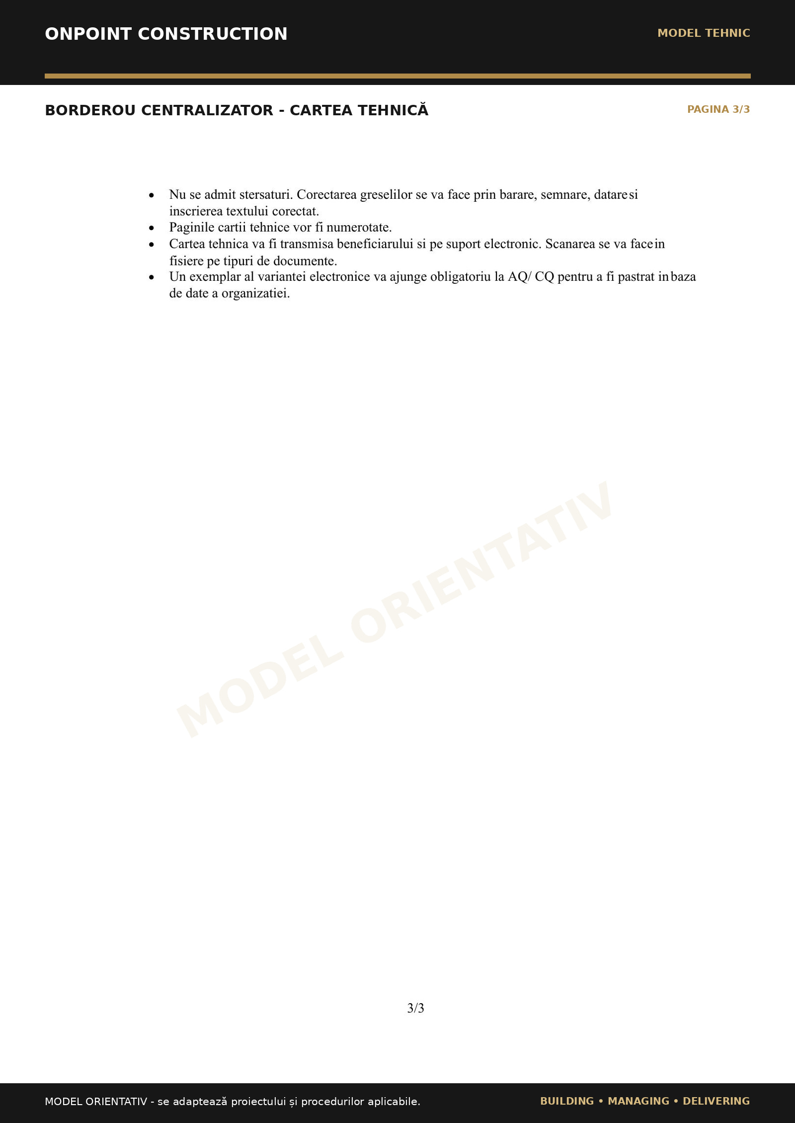 Borderou centralizator · pagina 3